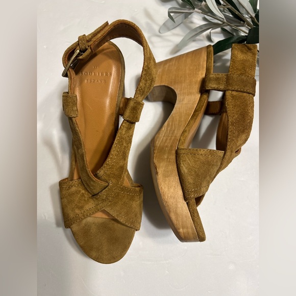 Sezane Brown Suede Women's Sandals - Picture 7 of 8